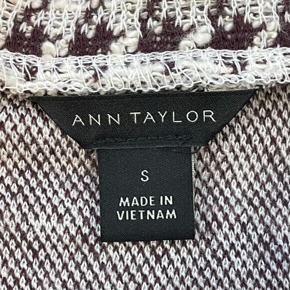 Ann Taylor Houndstooth 2 Piece Set Top & Skirt Tweed Knit Brown S MP Lined FA22 - Picture 6 of 16
